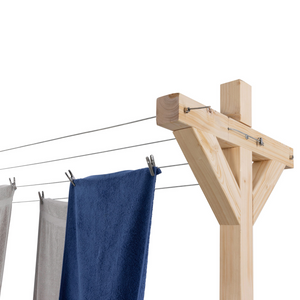 IDMarket - Stendibiancheria per esterno in legno 12 m MADERA