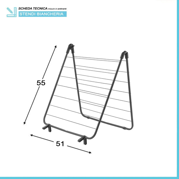 Stendibiancheria per vasca da bagno in acciaio nero con rivestimento Epoxy