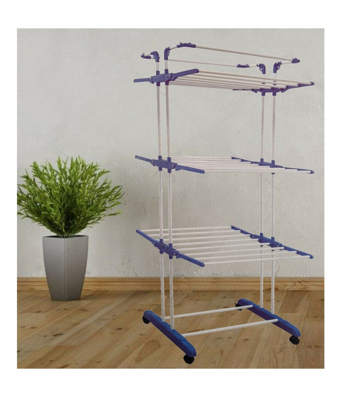 Stendibiancheria Stendino Verticale 3 Ripiani Pieghevole Con Ruote Fino 40 Kg         