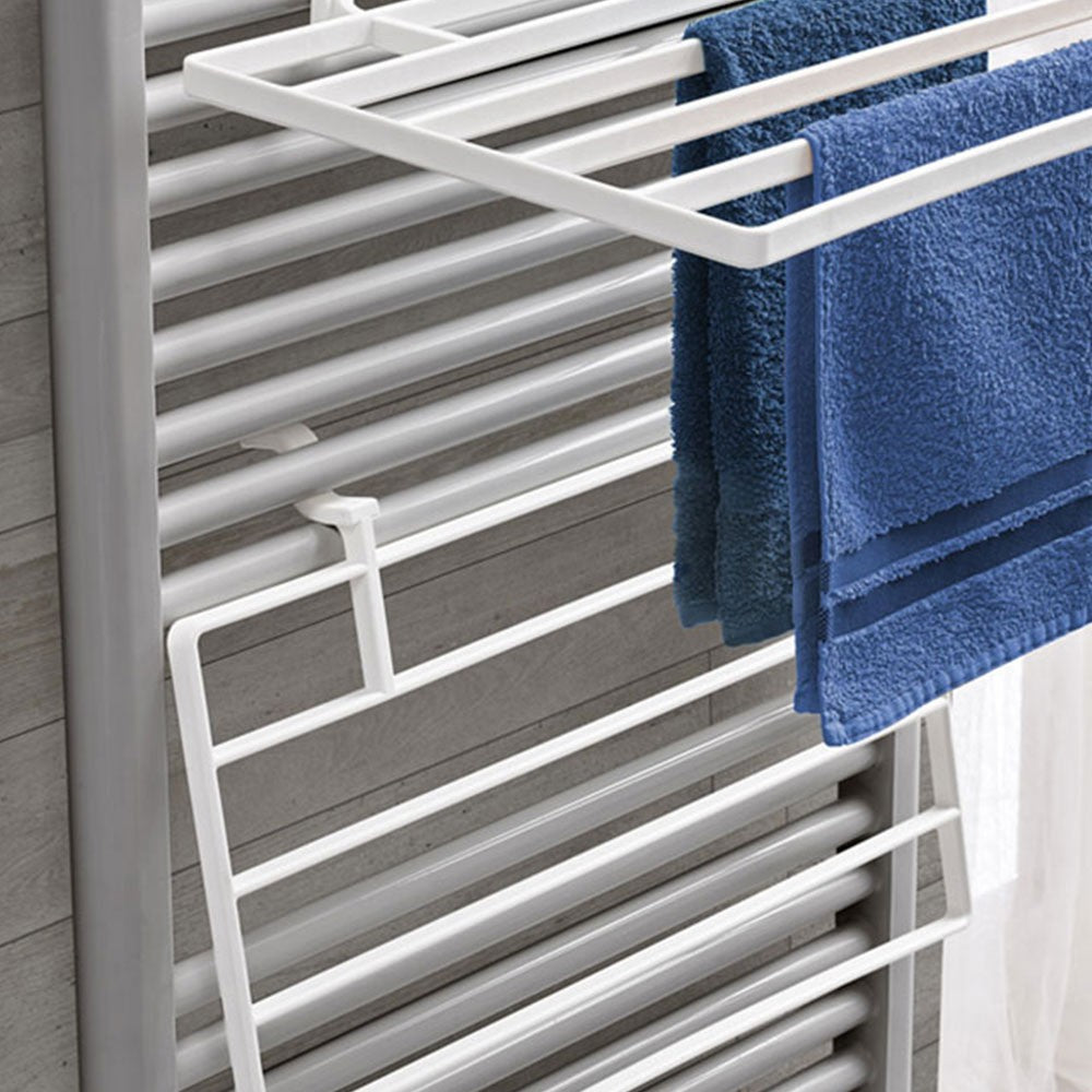 Stendibiancheria termoarredo universale in plastica bianca rigida