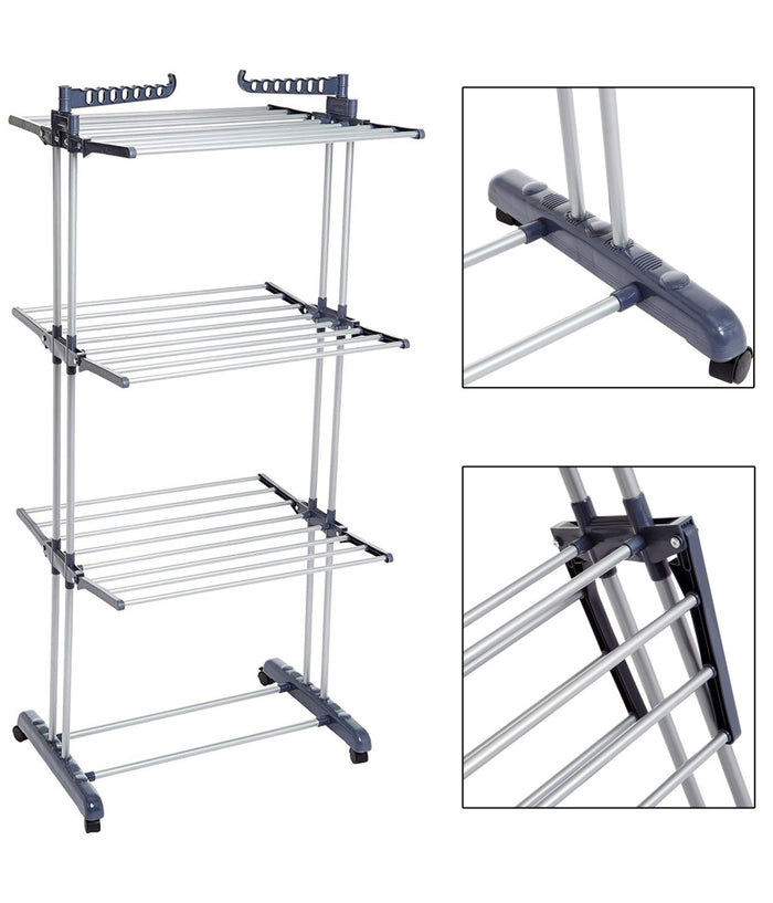 Stendibiancheria Verticale A Torre Pieghevole A Torre Salvaspazio 3 Piani Ruote         