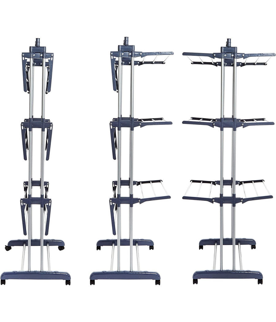 Stendibiancheria Verticale A Torre Pieghevole A Torre Salvaspazio 3 Piani Ruote         