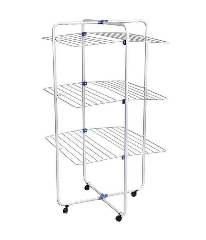 Stendibiancheria Verticale Pieghevole A Torre Salvaspazio 3 Livelli Con Ruote         