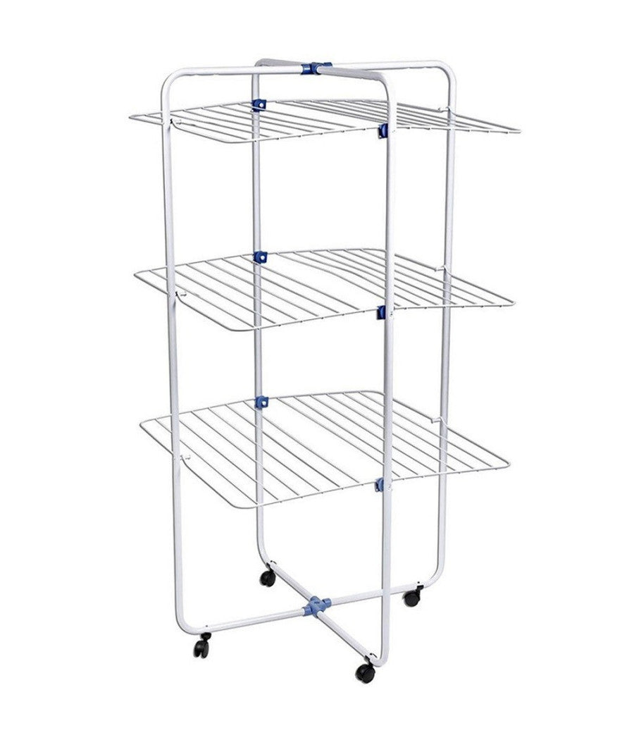 Stendibiancheria Verticale Pieghevole A Torre Salvaspazio 3 Livelli Con Ruote         