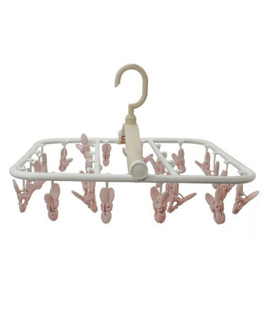 Stendino Portatile Stendibiancheria Pieghevole Casa Campeggi 24 Mollette 38x22cm         