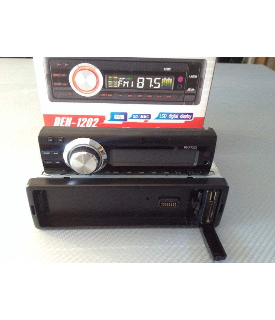 Stereo Auto Autoradio Aux Mp3 Slot Usb Sd Radio Fm Frontalino Estraibile Mod1202         