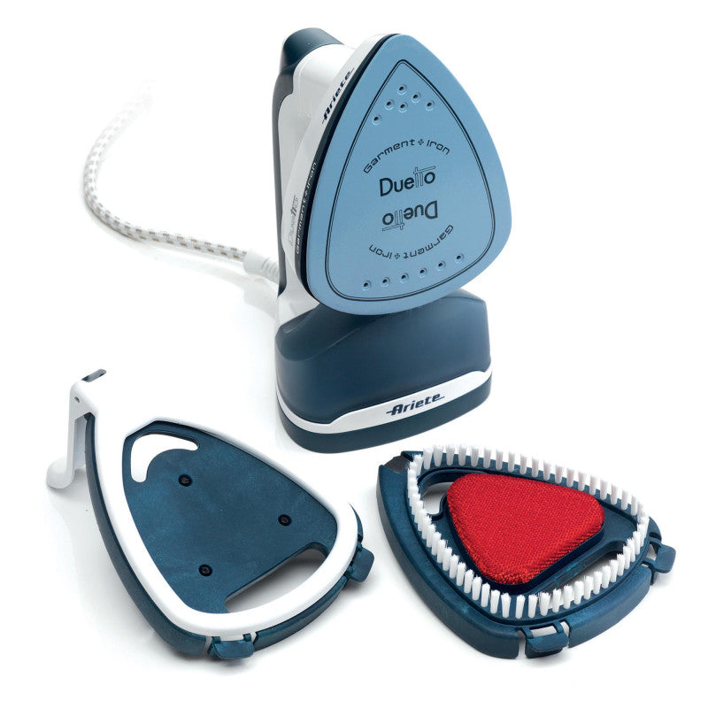 Stiratrice Verticale e Ferro da Stiro - Piastra in Ceramica, 1000W - Bianco e Blu