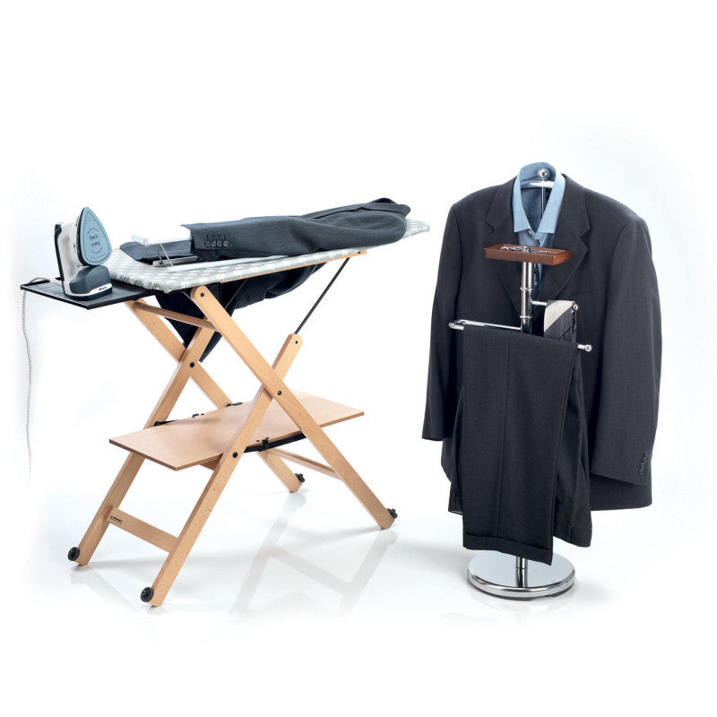 Stiratrice Verticale e Ferro da Stiro - Piastra in Ceramica, 1000W - Bianco e Blu