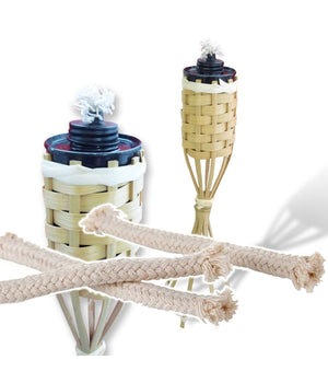 Stoppino In Cotone Lungo Cm 30 Per Le Torce In Bamboo 6 Pezzi Giardino Ferr         