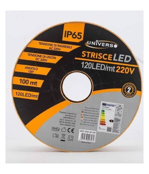 Strip Led 2835 120d 9.5 Mm 100 Mt 220v Luce Calda Fredda Naturale 2835 Smd         