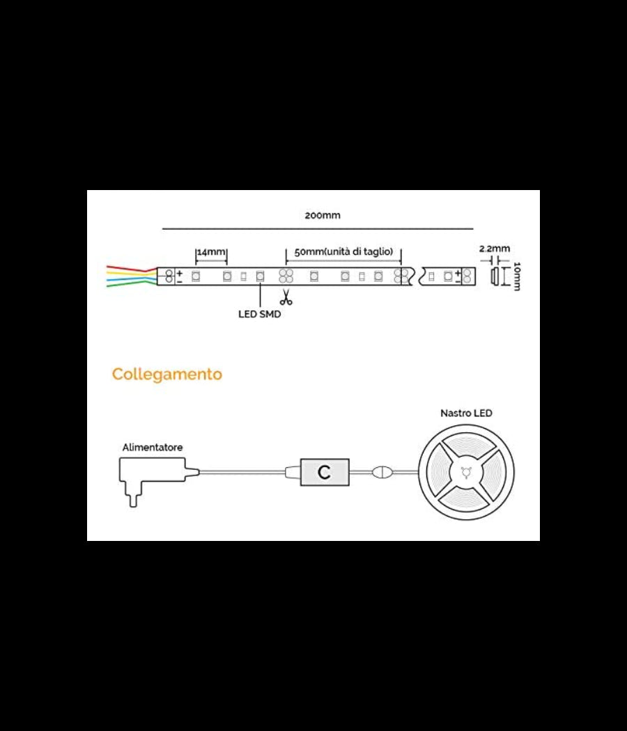 Strip Led Bobina 5 Metri Rgb 24v Smd 5050 Multicolor 16w/m Ip65 300 Led Striscia         
