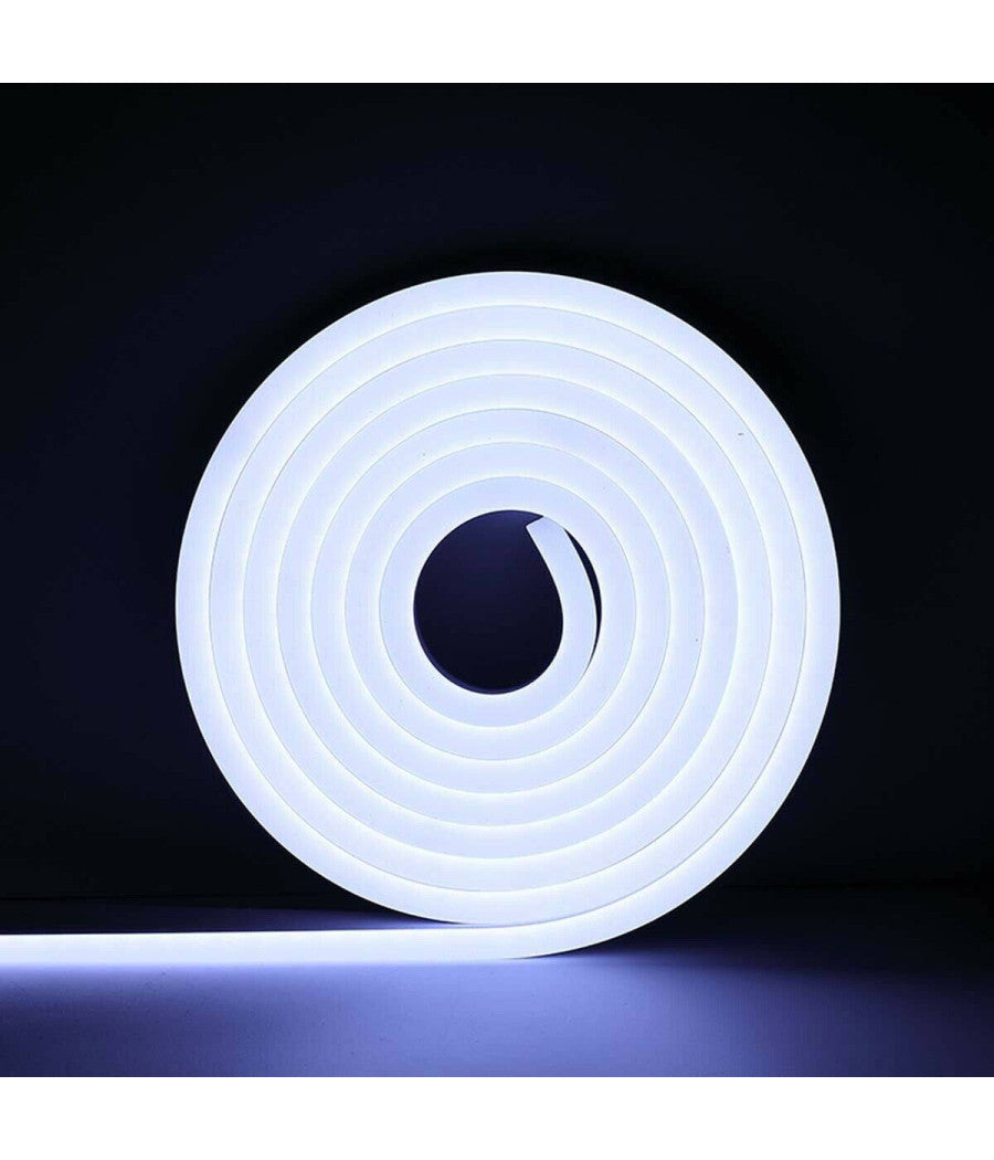 Strip Led Fluorescente Effetto Tubo Neon Colorato Impermeabile In Silicone Dc12v  -bianco Freddo      -
