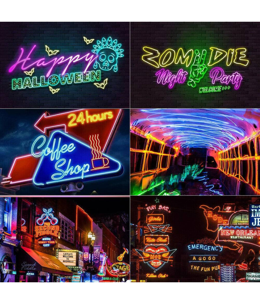 Strip Led Fluorescente Effetto Tubo Neon Colorato Impermeabile In Silicone Dc12v  -giallo      -