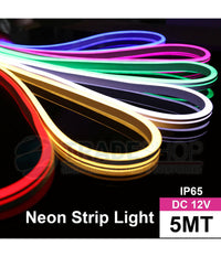 Strip Led Fluorescente Effetto Tubo Neon Colorato Impermeabile In Silicone Dc12v  -bianco Freddo      -