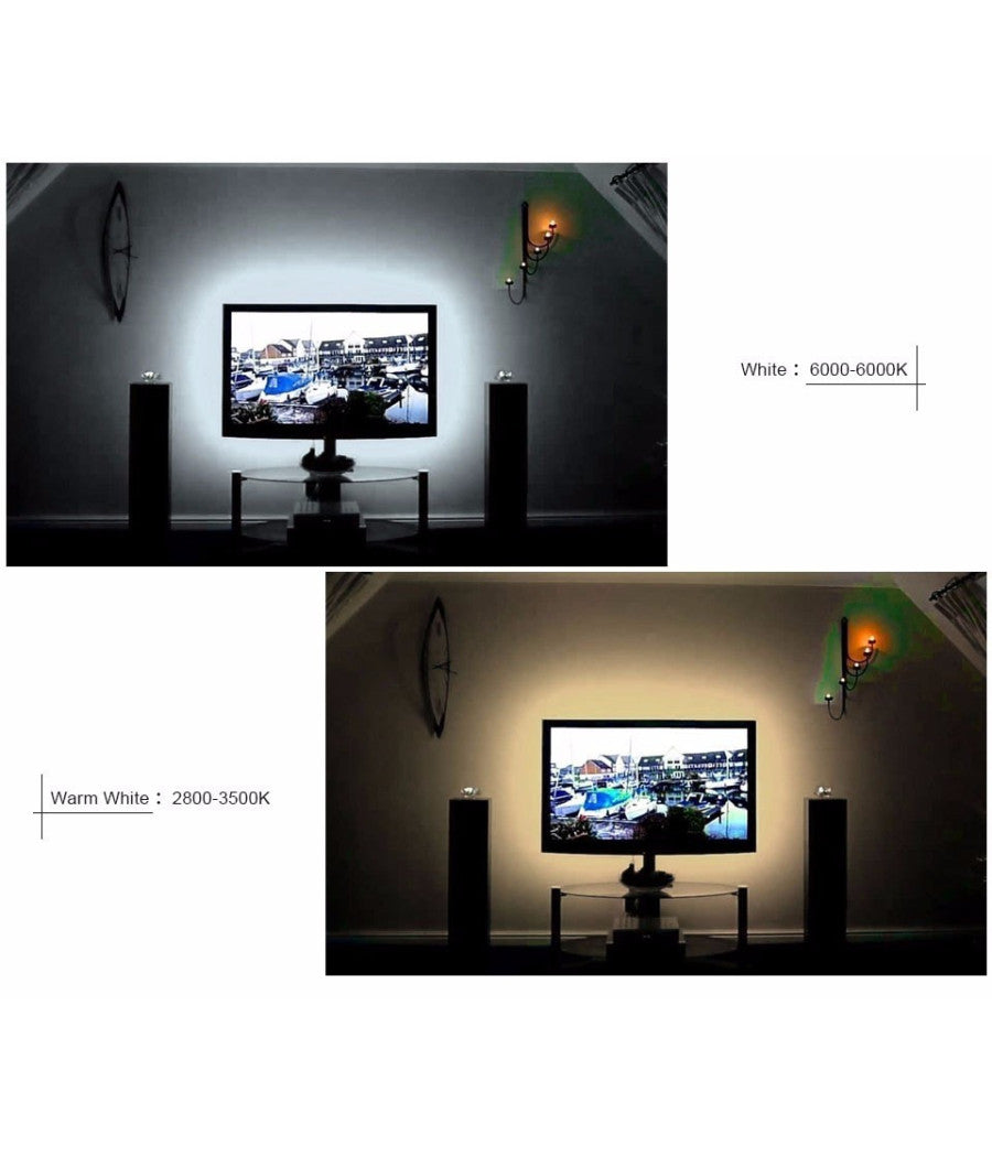 Strip Led Gialla Striscia 90cm Con Attacco Usb Per Retroilluminazione Televisore         