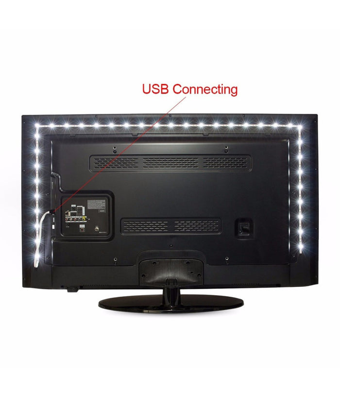 Strip Led Gialla Striscia 90cm Con Attacco Usb Per Retroilluminazione Televisore         