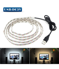 Strip Led Gialla Striscia 90cm Con Attacco Usb Per Retroilluminazione Televisore         