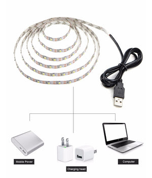 Strip Led Gialla Striscia 90cm Con Attacco Usb Per Retroilluminazione Televisore         