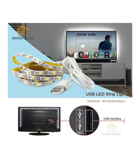 Strip Led Luce Fredda Striscia 90 Cm Usb Per Retroilluminazione Televisore Tv         