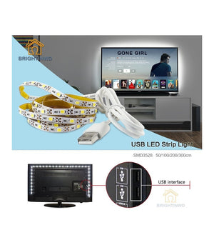 Strip Led Luce Fredda Striscia 90 Cm Usb Per Retroilluminazione Televisore Tv         