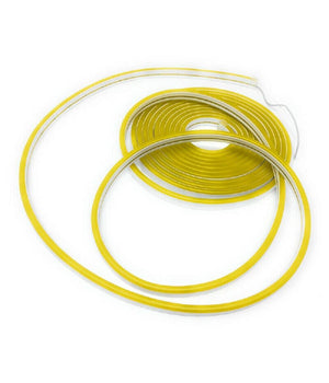 Strip Led Neon Flessibile Striscia Decorativa 5 Mt Ip65 Vari Toni Di Luce U-12v  -giallo      -