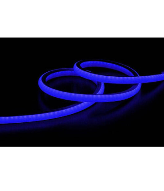 Strip Led Neon Flessibile Striscia Decorativa 5 Mt Ip65 Vari Toni Di Luce U-12v  -blu      -