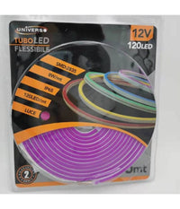 Strip Led Neon Flessibile Striscia Decorativa 5 Mt Ip65 Vari Toni Di Luce U-12v  -viola      -