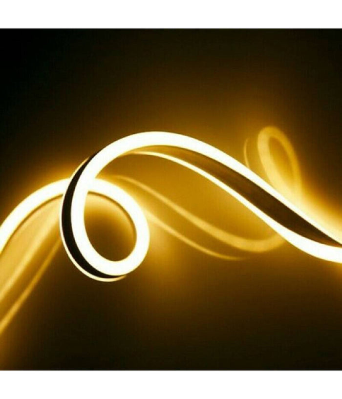 Strip Led Neon Flessibile Striscia Decorativa 5 Mt Ip65 Vari Toni Di Luce U-12v  -bianco Caldo      -