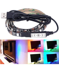 Strip Led Rgb Striscia 200cm Con Attacco Usb Per Retroilluminazione Televisore         