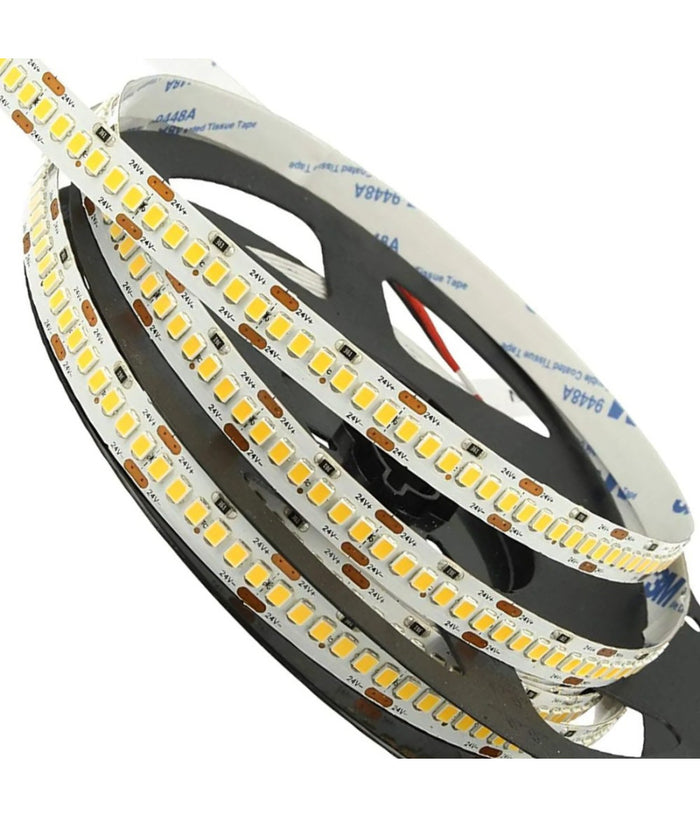 Strip Led Striscia 600 Leds/m 12v 24w/m Lunghezza 5 Mt 2400 Lumen Senza Guaina  -bianco Naturale      -