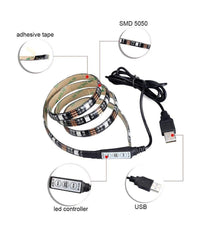 Strip Led Striscia Usb 100cm L5 6.48w 5v Per Retroilluminazione Televisore Tv         
