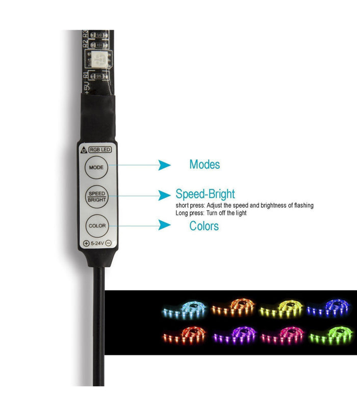 Strip Led Striscia Usb 100cm L5 6.48w 5v Per Retroilluminazione Televisore Tv         