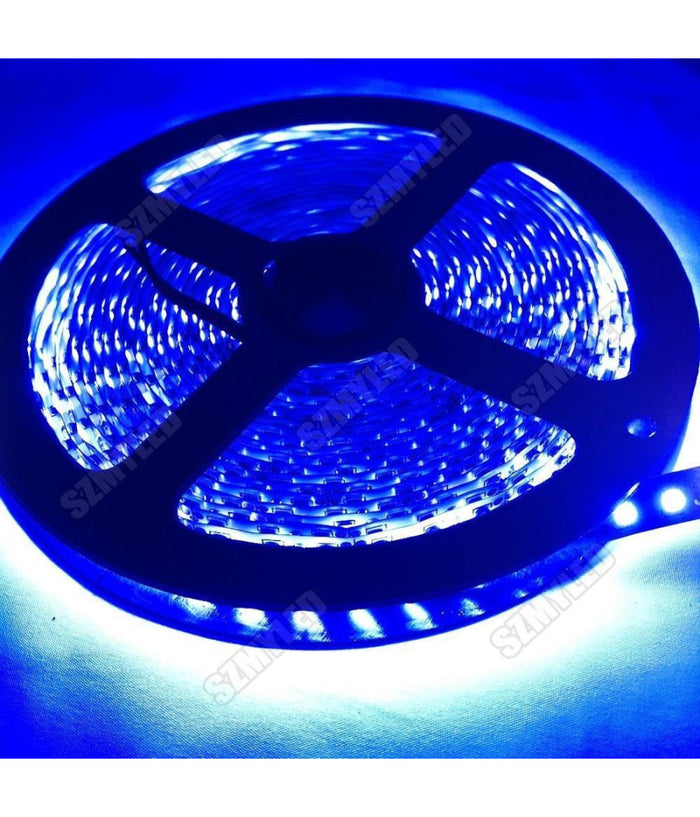 Strip Smd Bobina Striscia Led 5050 Flessibile 5mt Adesiva Interno Esterno Ip65  -blu      -