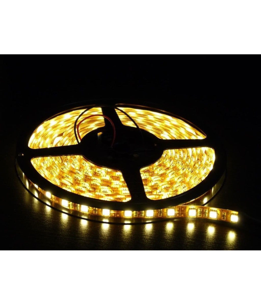 Strip Smd Bobina Striscia Led 5050 Flessibile 5mt Adesiva Interno Esterno Ip65  -bianco Caldo      -