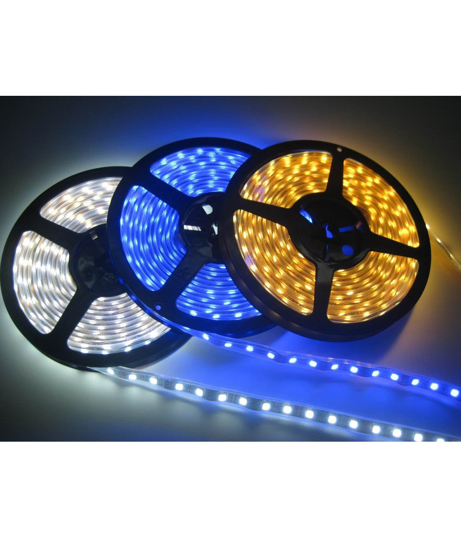 Strip Striscia Led 5m 3528 5050 5630 300 Led Impermeabile Fredda Calda Rgb  -blu -smd 5630  -1 Ampere  -