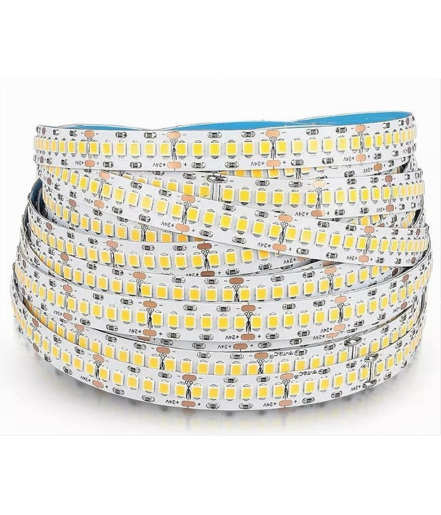 Strip Striscia Led 5mt Dc 24v Smd 2835 Ip20 90w Luce 3000k 6500k 4000k Dc24v-240         