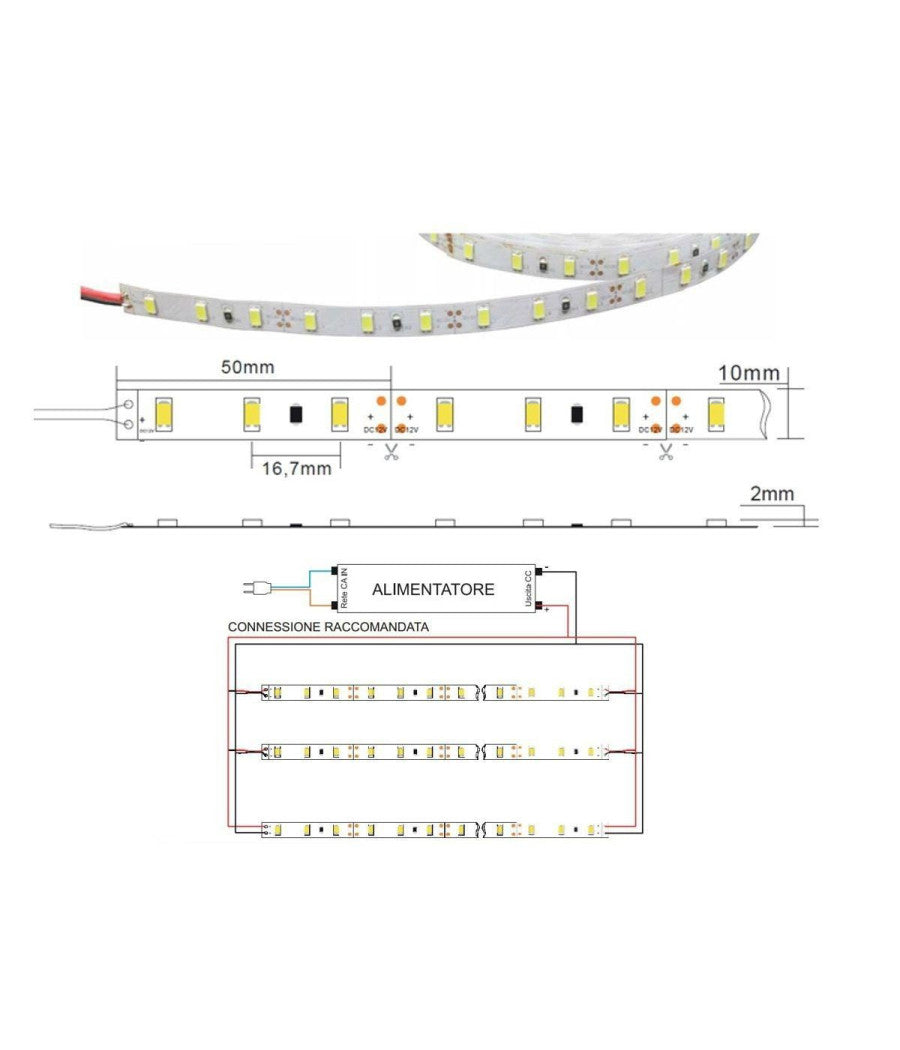 Strip Striscia Rigida Barra 1 Metro A Led 5630 7020 5050 13w 72 Led Calda Fredda         