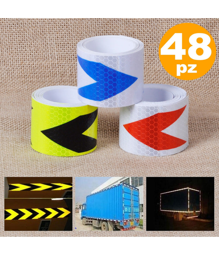 Strisce Nastro Adesivo Catarifrangente Auto Camion Vari Colori Alta Visibilità          