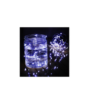 Striscia 3 Metri Strip Led Bobina Flessibile A Batterie Filo Di Rame Luce  -bianco Freddo      -