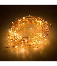 Striscia 3 Metri Strip Led Bobina Flessibile A Batterie Filo Di Rame Luce  -bianco Caldo      -