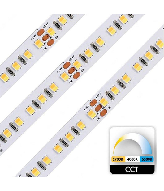 Striscia 700led 86w Cct 2700k A 6500k Dimmerabile Strip Adesiva Profili Bobina 5mt         