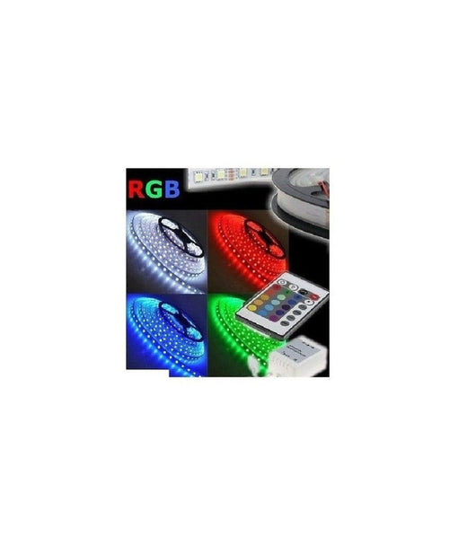 Striscia A Led Smd 5050 Rgb Ip65 5 Metri Bobina Alimentatore E Telecomando Aipiy         
