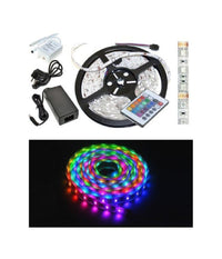 Striscia A Led Smd 5050 Rgb Ip65 5 Metri Bobina Con Alimentatore E Telecomando         