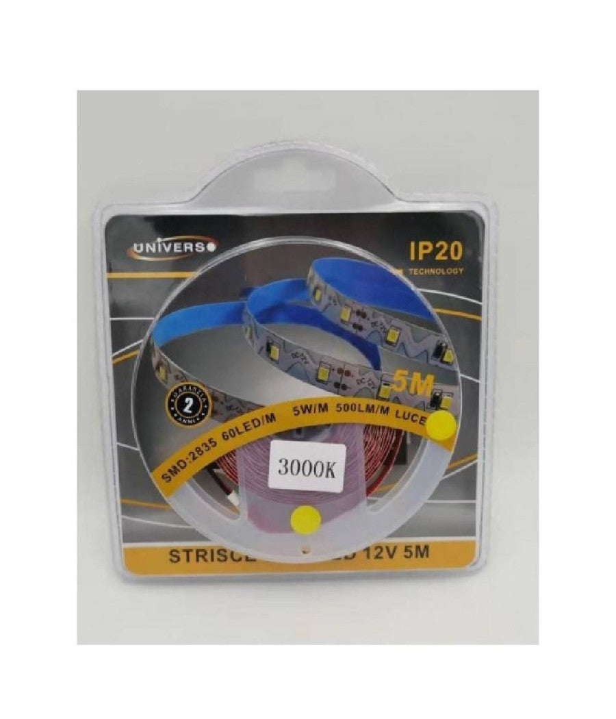 Striscia Flessibile Strip Led Modellabile 5mt Smd 2835 Vari Toni Luce 2835-12v-s  -bianco Caldo      -