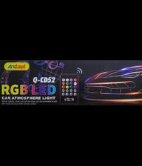 Striscia Interni Auto 12led Rgb Luci Vano Piedi Atmosfera Telecomando 12v Q-cd52         