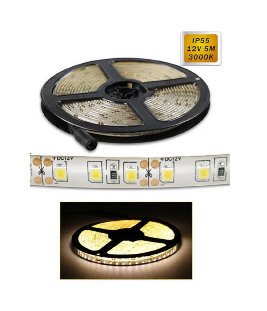Striscia Led 2835 5mt Bobina Luce 4000k 3000k 6500k Waterprof Ip55 2835-12v         