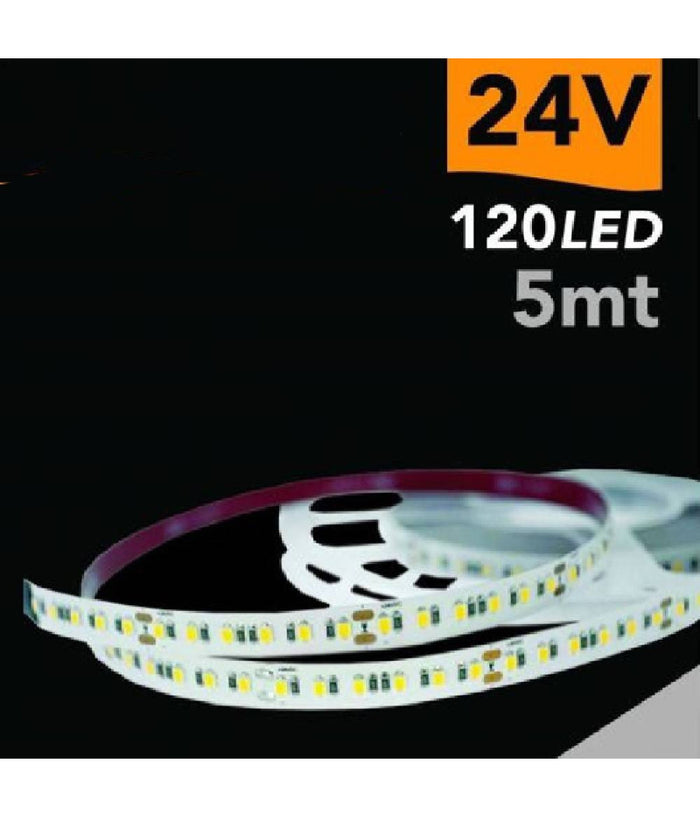 Striscia Led 2835 Strip 5 Mt 24v 120 Led Smd Luce 3000k 4000k 6500k 2835-24v-5mm         