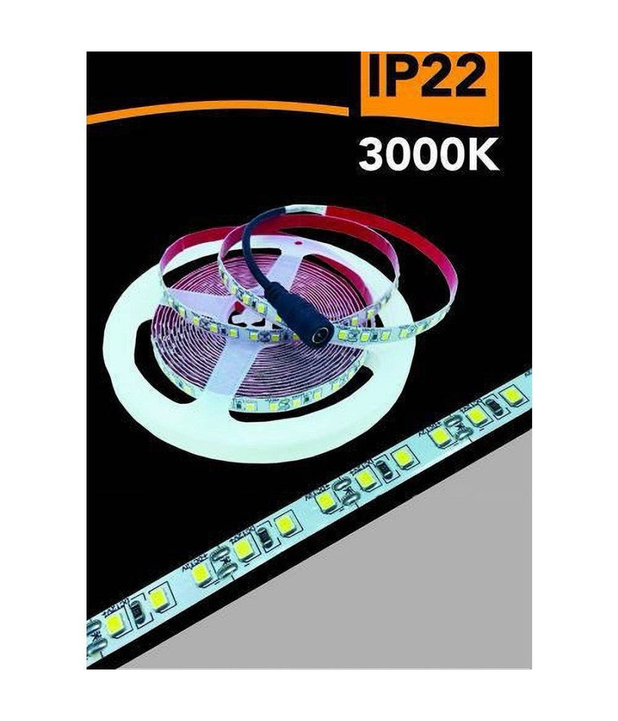 Striscia Led 2835 Strip 5mt Bobina Luce 3000k 4000k 6500k Blu Ip22 2835-12v  -bianco Caldo      -