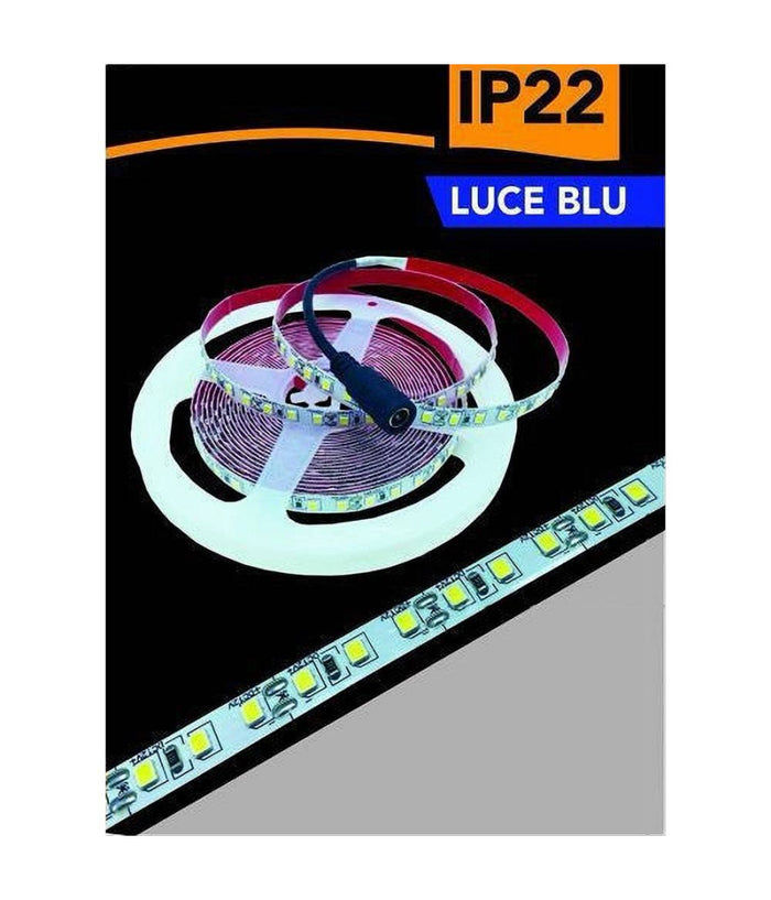 Striscia Led 2835 Strip 5mt Bobina Luce 3000k 4000k 6500k Blu Ip22 2835-12v         