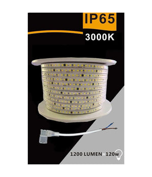 Striscia Led 3535 220v 12w/mt 120led/mt 100 Mt 8mm Vari Colori Di Luce 3535-120d         